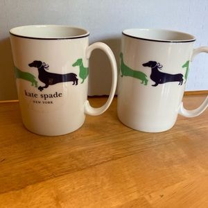 Kate Spade Lenox Wickford dachshund coffee mugs Pair